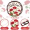Welcome Sign Wreaths for Front Door Wooden Summer Buffalo Plaid Door Hanger for Outdoor Indoor Outside Porch Farmhouse Home Window Wall Hanging Decoration, 11.81 Inch(Geranium Flower)